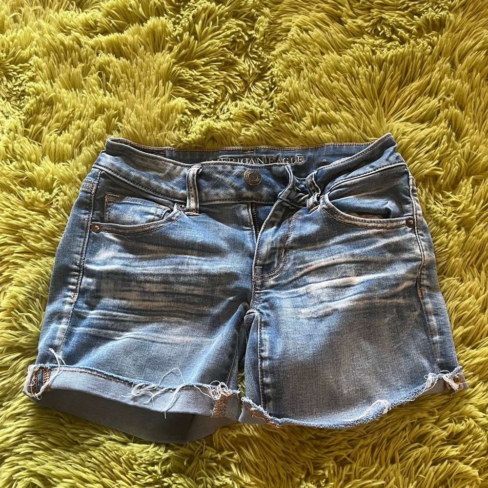 American eagle denim shorts light blue